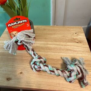 Mammoth Flossy Chews Dog Rope Toy - Red, Green, White